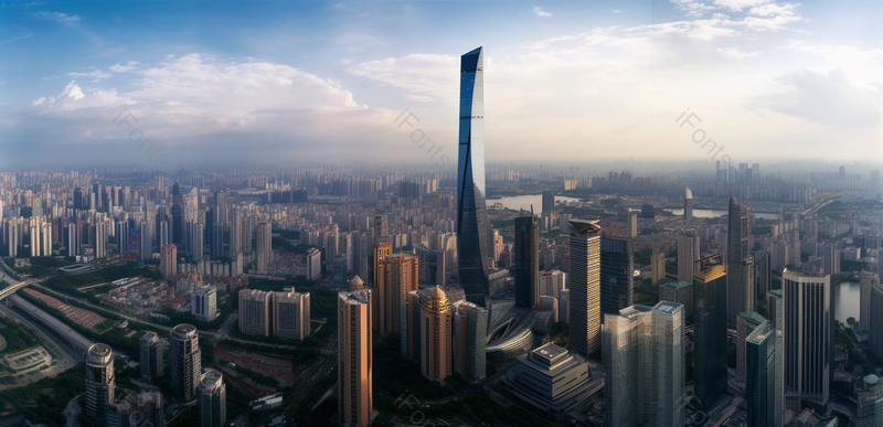 清晨航拍城市高楼大厦和各种商业高楼,高清,摄影图,摄影图片,图片大全,摄影图免费下载